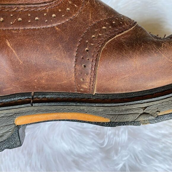 Ariat‎ Workhog Pull on Boots Leather Slip Resistant Brown Mens Size 12 D main image 4